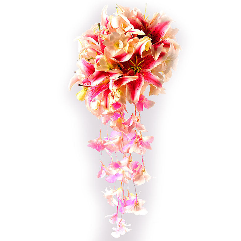 CASCADE LILIES AND ORCHID BOUQUET