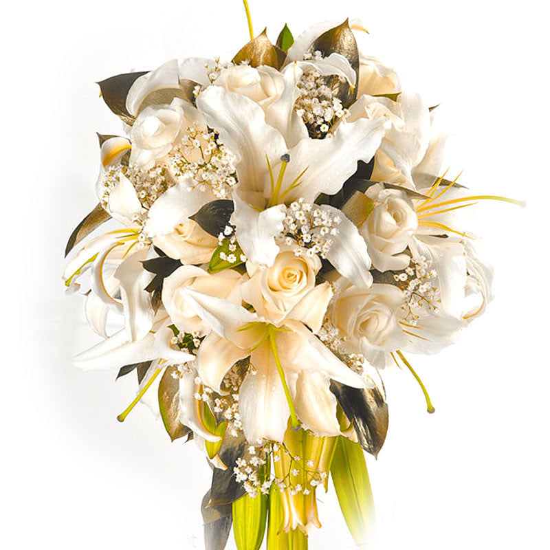 CASCADE BOUQUET OF LILIES AND ROSES